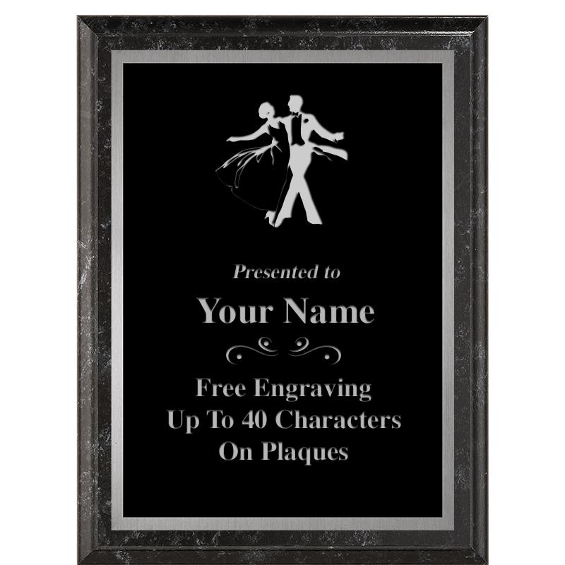 6X8 BLACK MARBLEIZED PLAQUE SV