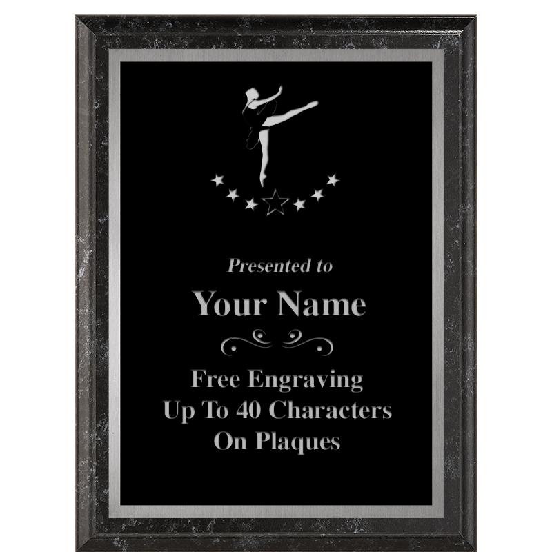 6X8 BLACK MARBLEIZED PLAQUE SV