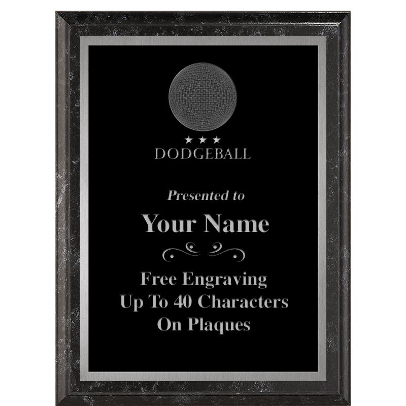 6X8 BLACK MARBLEIZED PLAQUE SV