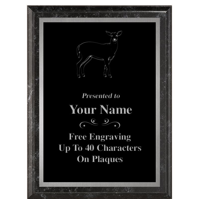 6X8 BLACK MARBLEIZED PLAQUE SV