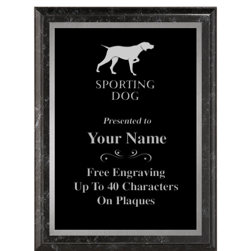 6X8 BLACK MARBLEIZED PLAQUE SV