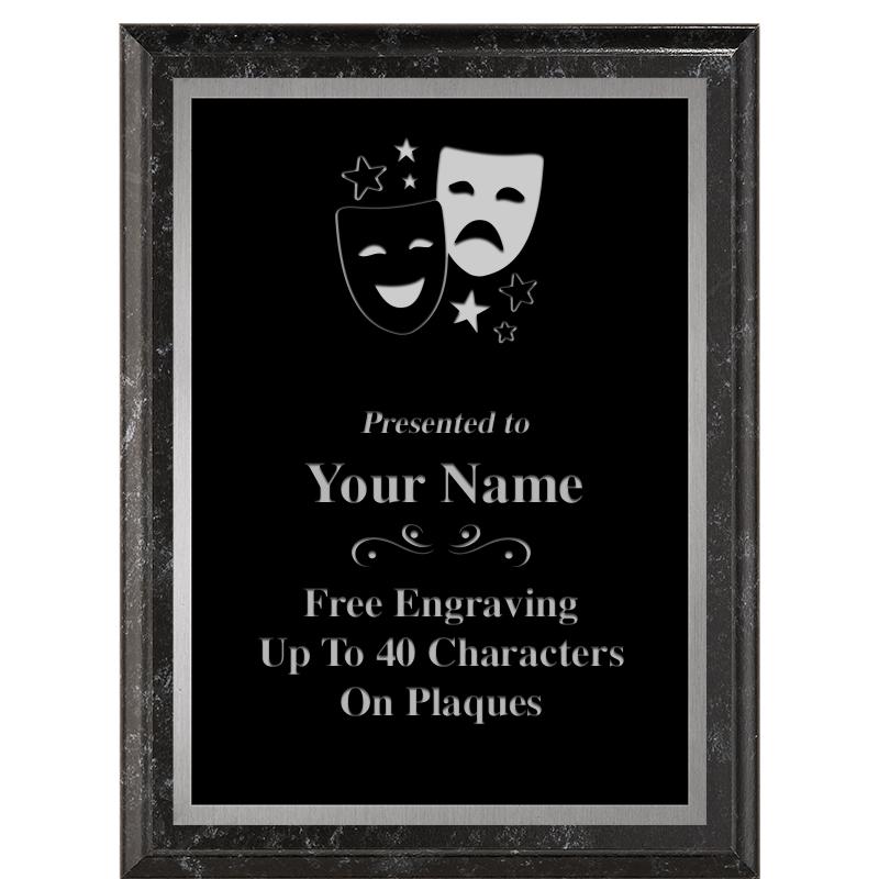 6X8 BLACK MARBLEIZED PLAQUE SV