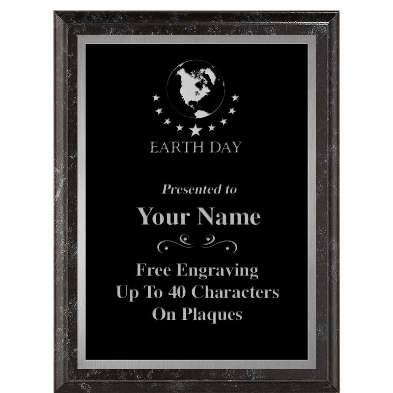 6X8 BLACK MARBLEIZED PLAQUE SV