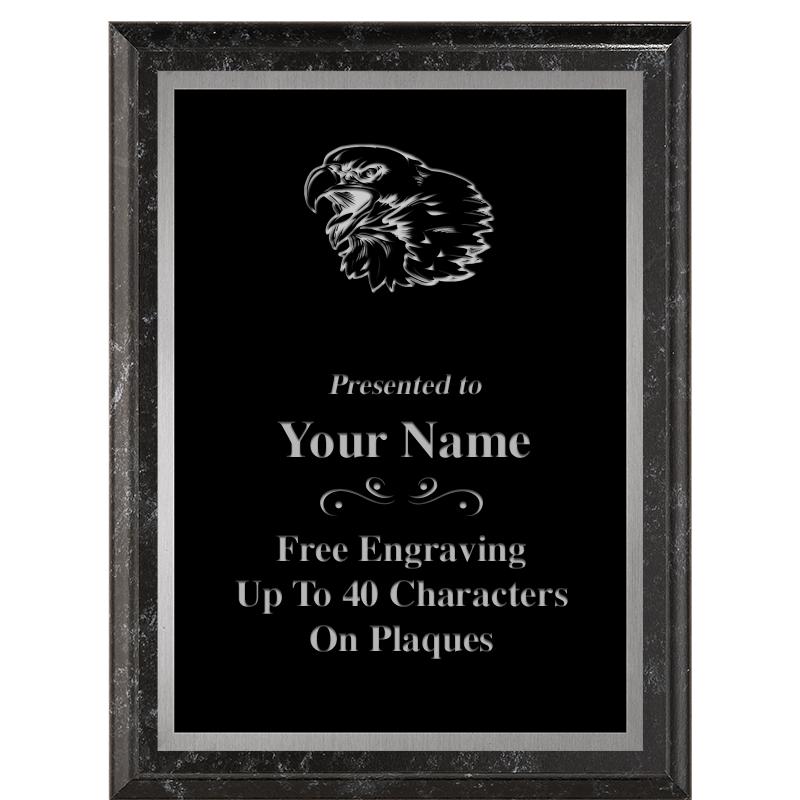 6X8 BLACK MARBLEIZED PLAQUE SV