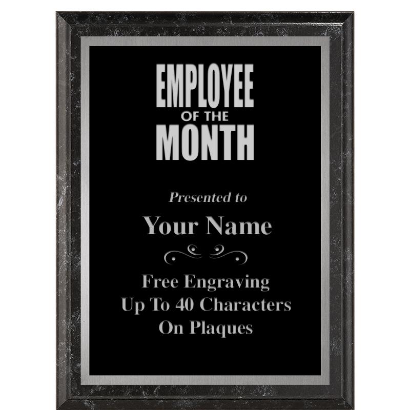 6X8 BLACK MARBLEIZED PLAQUE SV