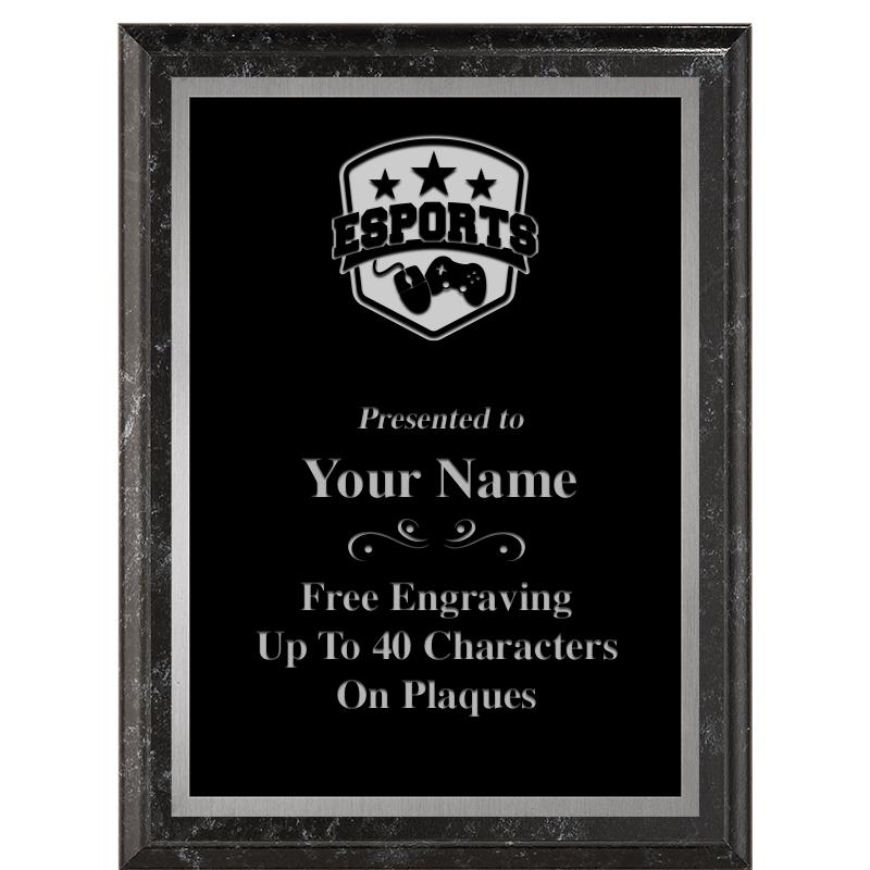 6X8 BLACK MARBLEIZED PLAQUE SV