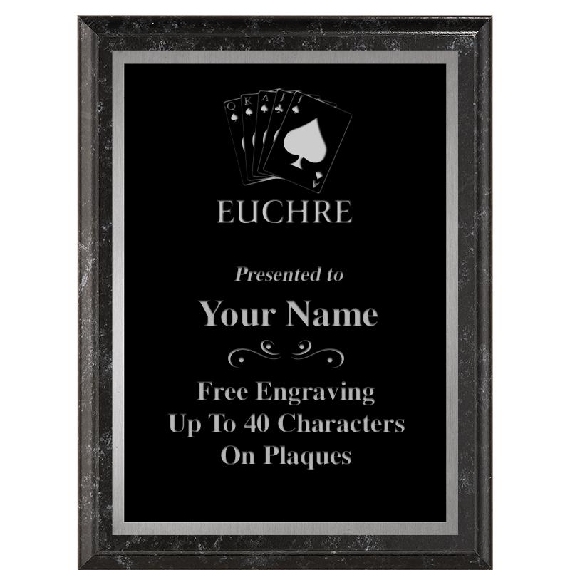 6X8 BLACK MARBLEIZED PLAQUE SV