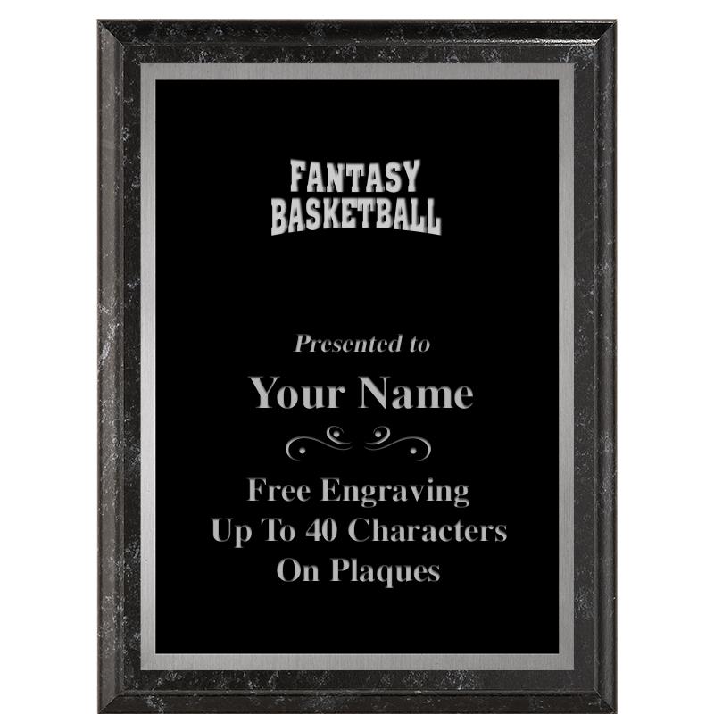 6X8 BLACK MARBLEIZED PLAQUE SV