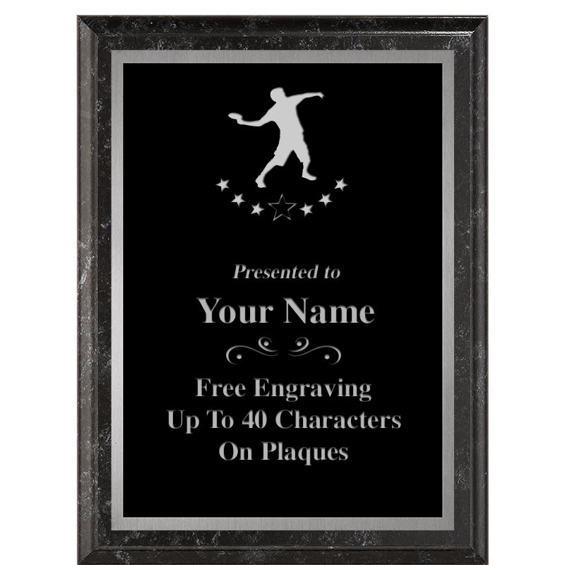 6X8 BLACK MARBLEIZED PLAQUE SV