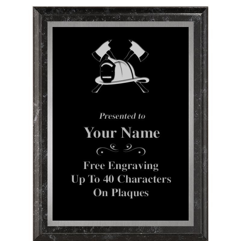 6X8 BLACK MARBLEIZED PLAQUE SV