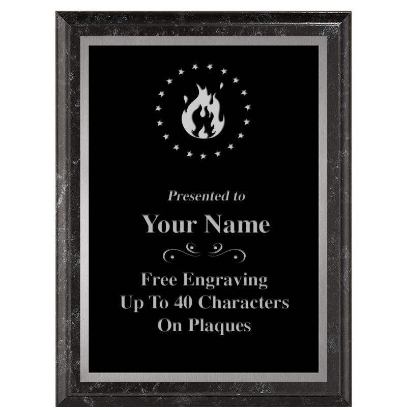 6X8 BLACK MARBLEIZED PLAQUE SV