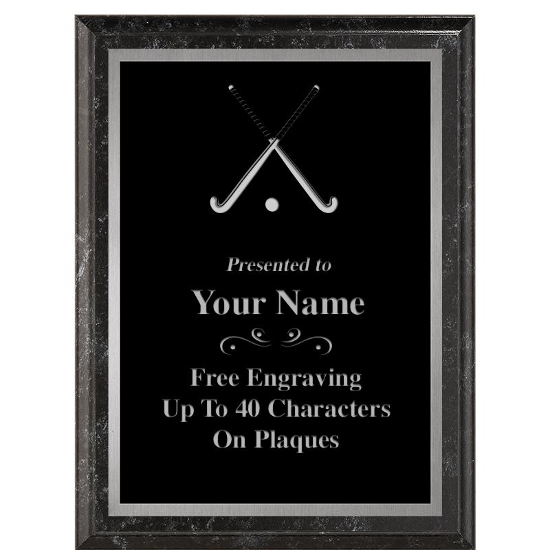 6X8 BLACK MARBLEIZED PLAQUE SV