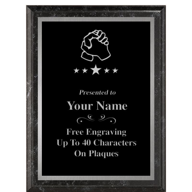 6X8 BLACK MARBLEIZED PLAQUE SV