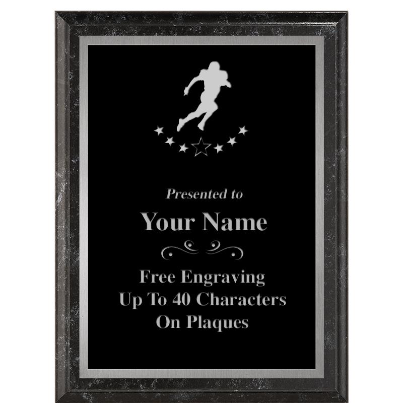 6X8 BLACK MARBLEIZED PLAQUE SV