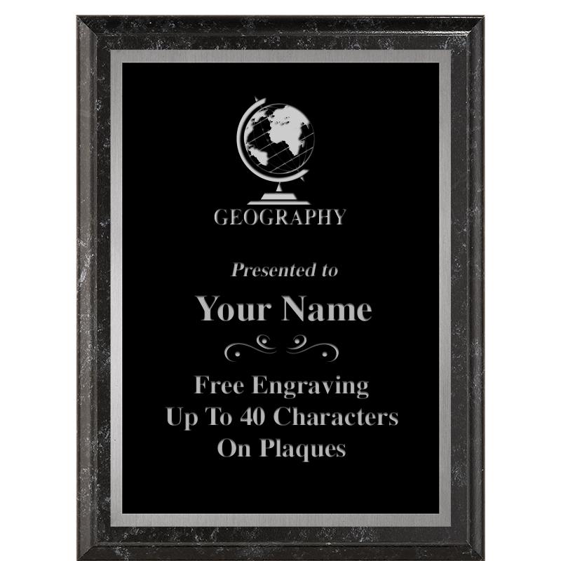 6X8 BLACK MARBLEIZED PLAQUE SV