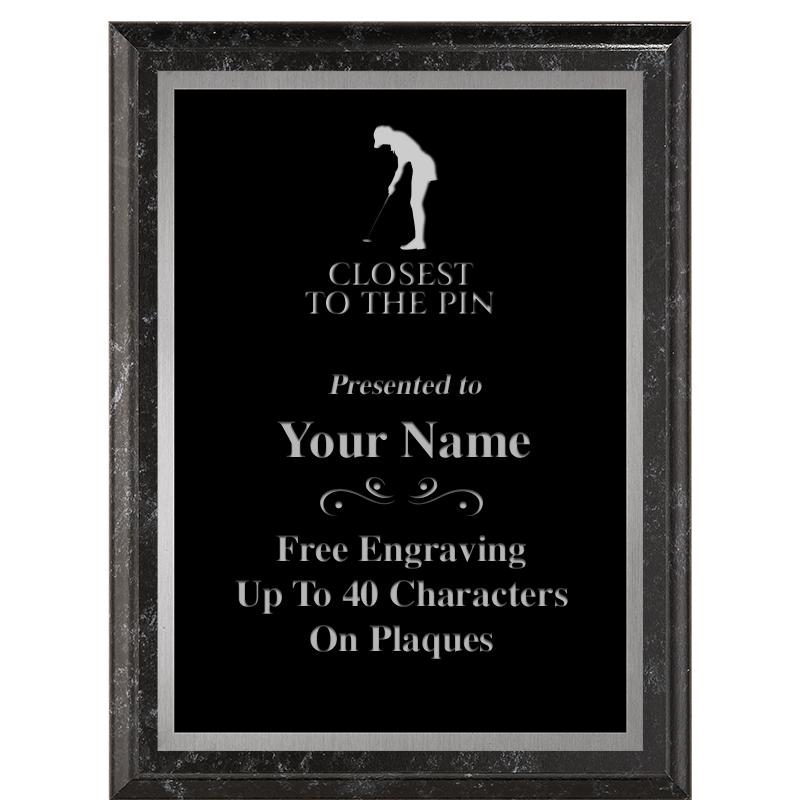 6X8 BLACK MARBLEIZED PLAQUE SV