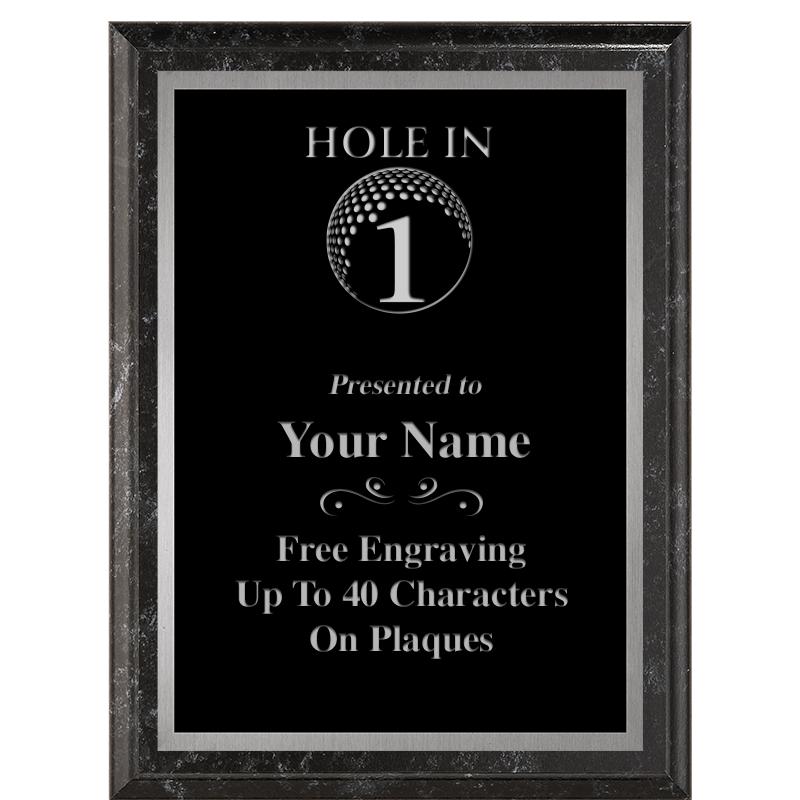 6X8 BLACK MARBLEIZED PLAQUE SV