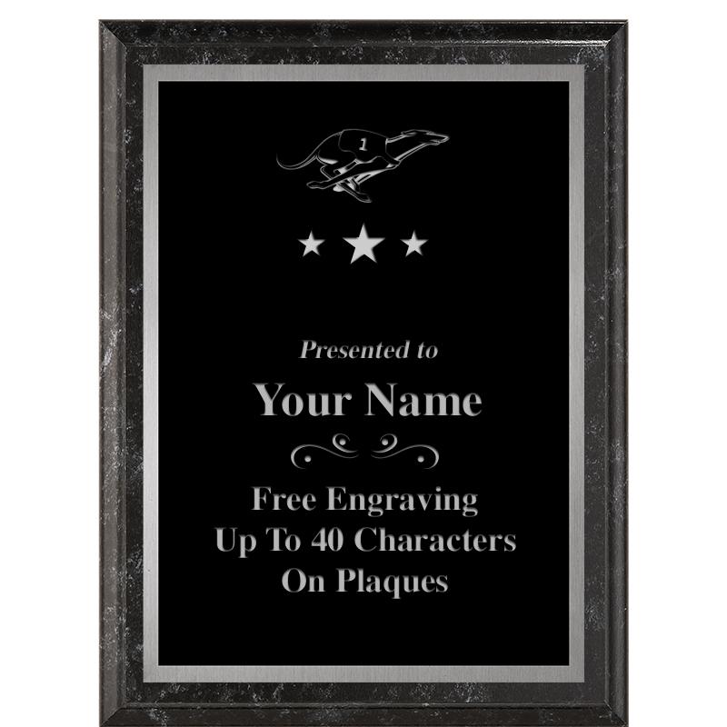 6X8 BLACK MARBLEIZED PLAQUE SV