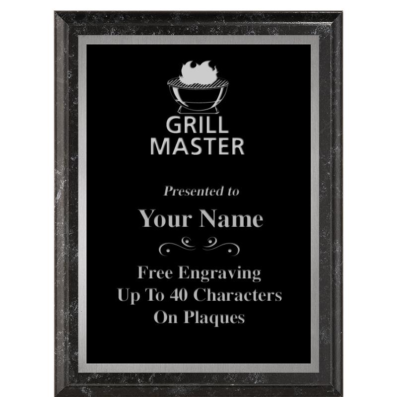 6X8 BLACK MARBLEIZED PLAQUE SV