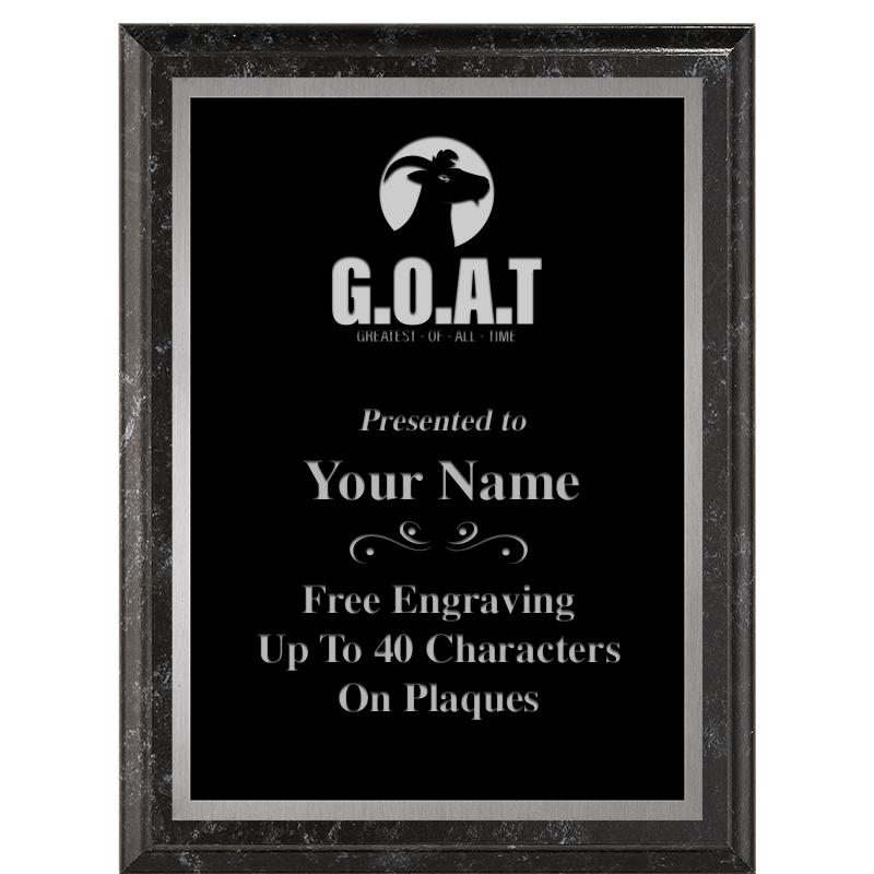 6X8 BLACK MARBLEIZED PLAQUE SV