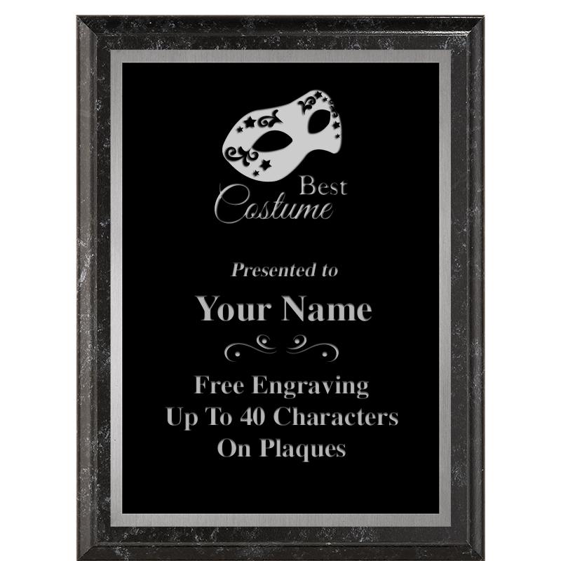 6X8 BLACK MARBLEIZED PLAQUE SV