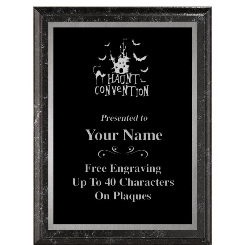 6X8 BLACK MARBLEIZED PLAQUE SV