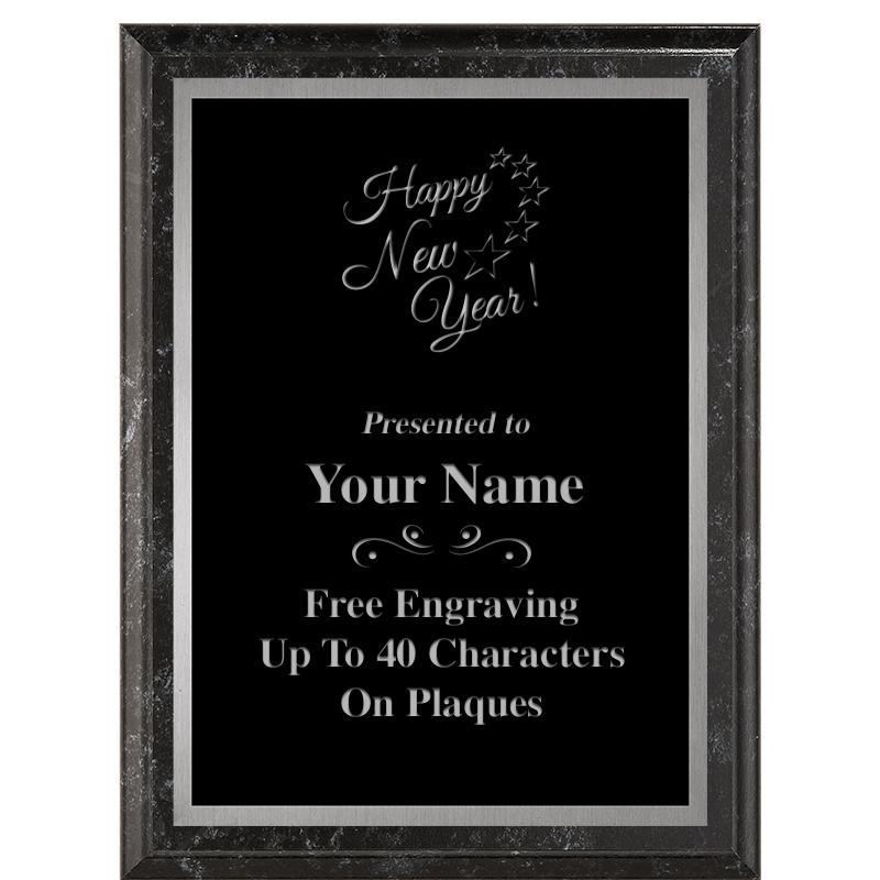6X8 BLACK MARBLEIZED PLAQUE SV