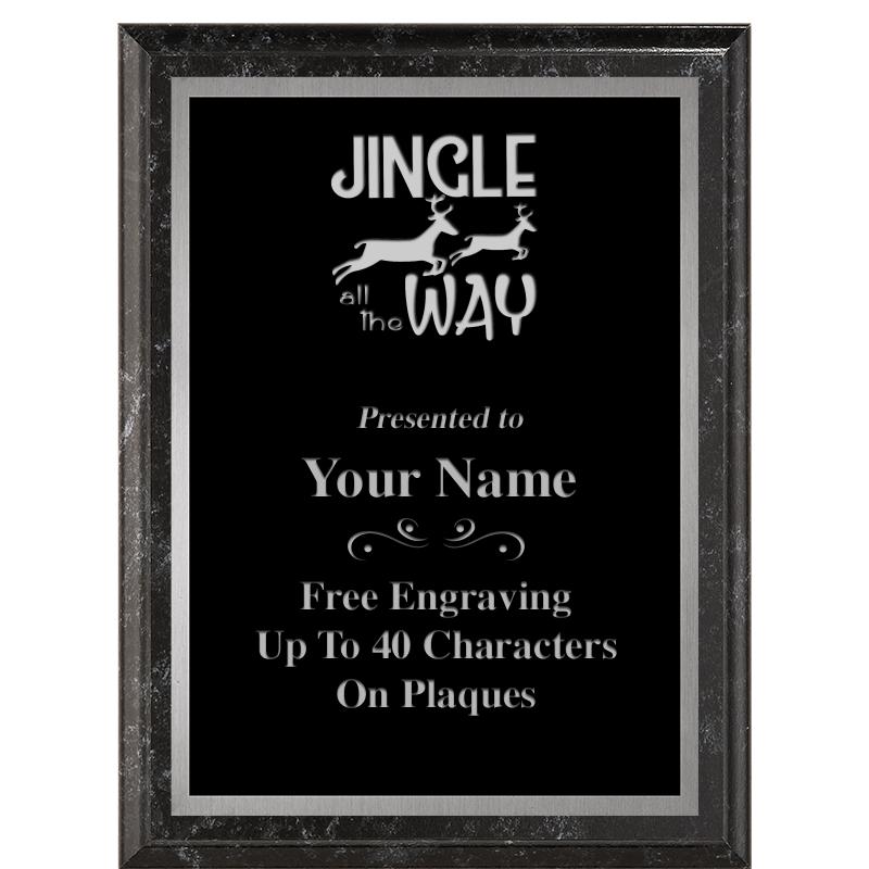 6X8 BLACK MARBLEIZED PLAQUE SV