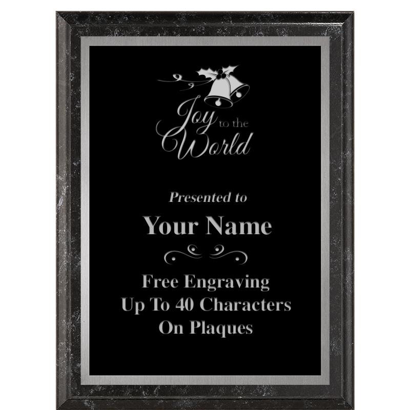 6X8 BLACK MARBLEIZED PLAQUE SV