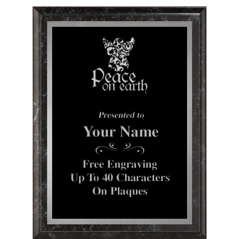 6X8 BLACK MARBLEIZED PLAQUE SV