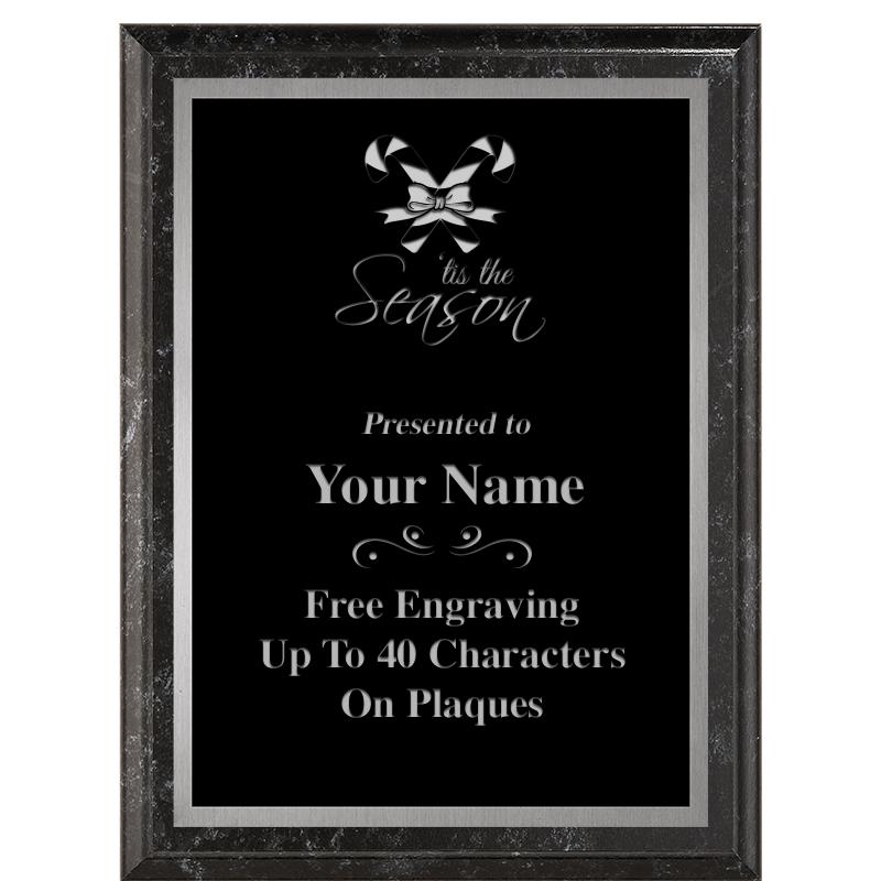 6X8 BLACK MARBLEIZED PLAQUE SV