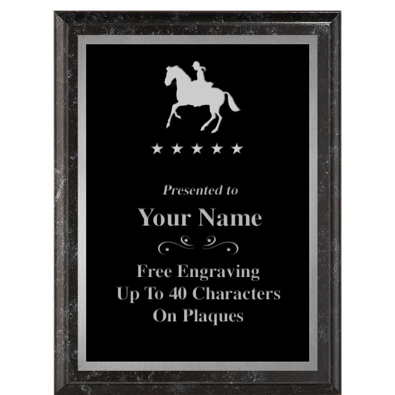 6X8 BLACK MARBLEIZED PLAQUE SV