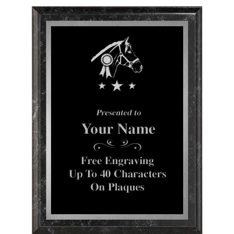 6X8 BLACK MARBLEIZED PLAQUE SV