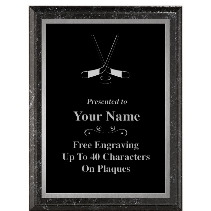 6X8 BLACK MARBLEIZED PLAQUE SV