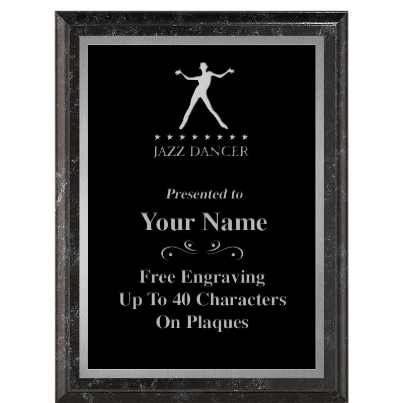 6X8 BLACK MARBLEIZED PLAQUE SV