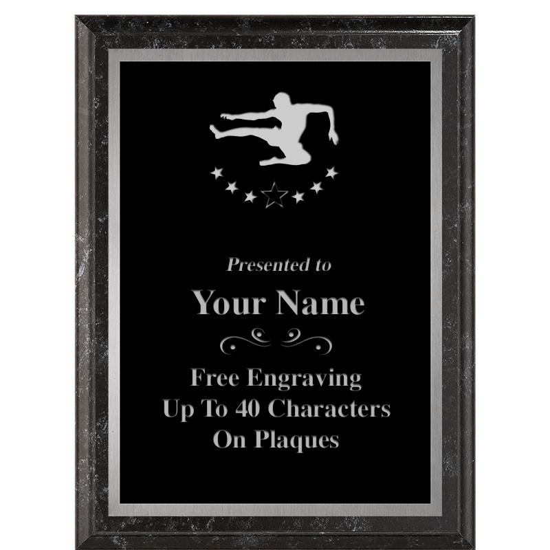 6X8 BLACK MARBLEIZED PLAQUE SV