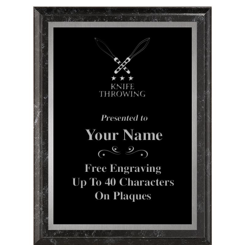 6X8 BLACK MARBLEIZED PLAQUE SV