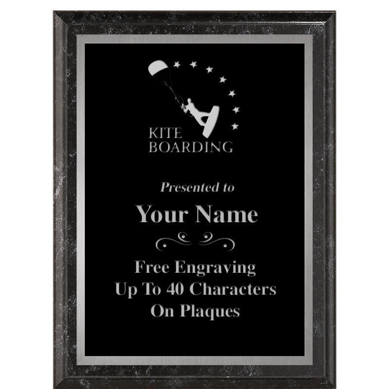 6X8 BLACK MARBLEIZED PLAQUE SV