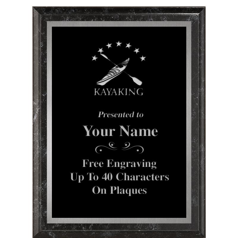 6X8 BLACK MARBLEIZED PLAQUE SV