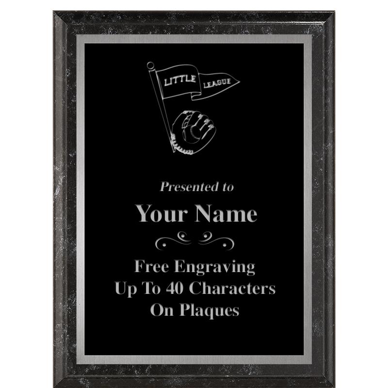 6X8 BLACK MARBLEIZED PLAQUE SV