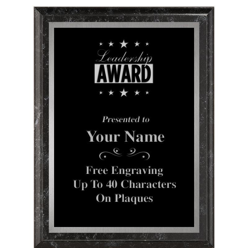 6X8 BLACK MARBLEIZED PLAQUE SV