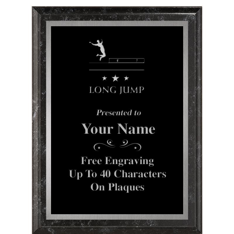 6X8 BLACK MARBLEIZED PLAQUE SV