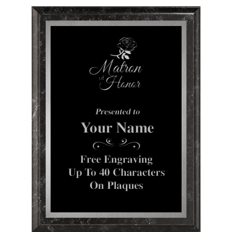 6X8 BLACK MARBLEIZED PLAQUE SV