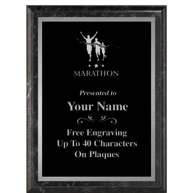 6X8 BLACK MARBLEIZED PLAQUE SV