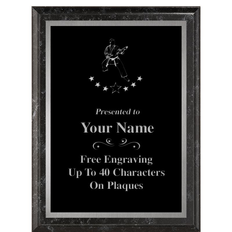 6X8 BLACK MARBLEIZED PLAQUE SV