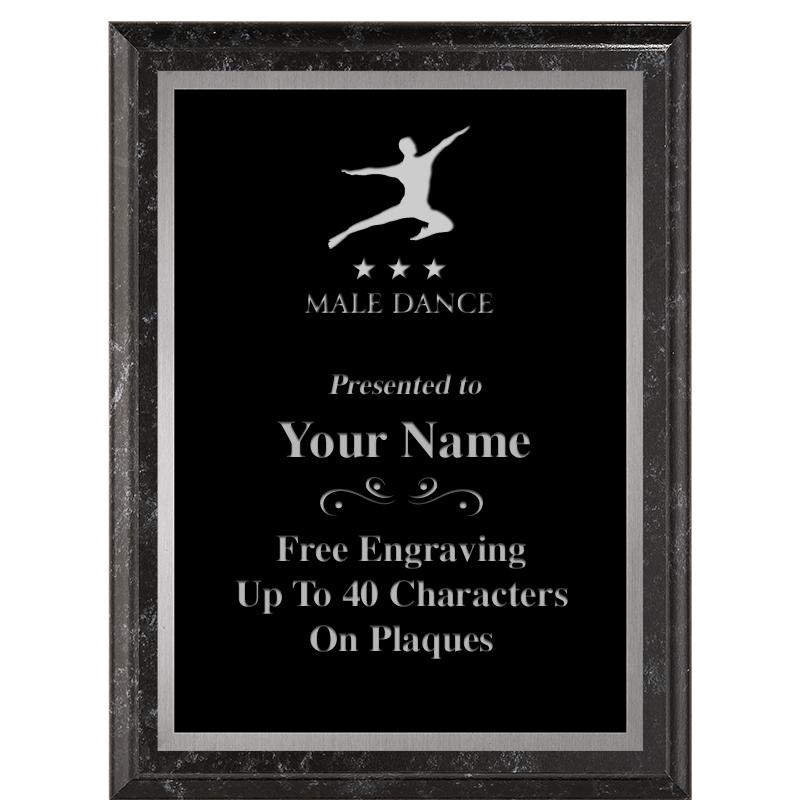 6X8 BLACK MARBLEIZED PLAQUE SV