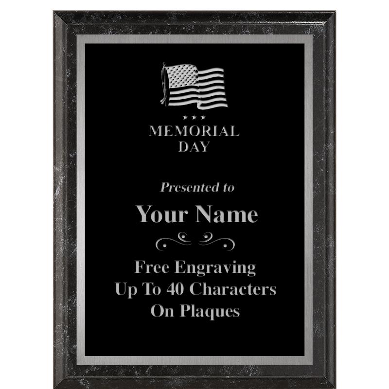 6X8 BLACK MARBLEIZED PLAQUE SV
