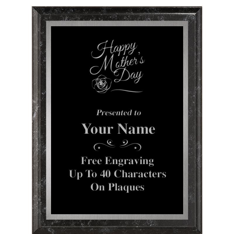 6X8 BLACK MARBLEIZED PLAQUE SV