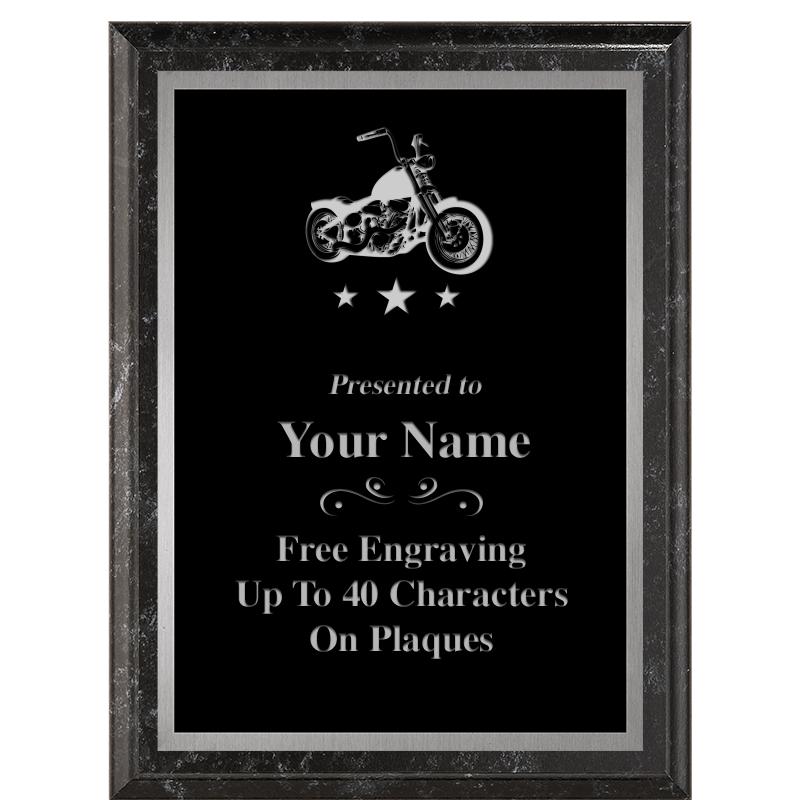 6X8 BLACK MARBLEIZED PLAQUE SV