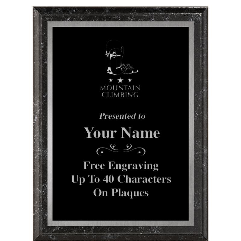 6X8 BLACK MARBLEIZED PLAQUE SV